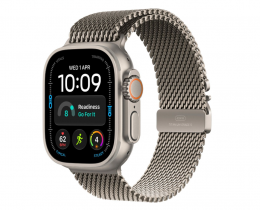 Apple Watch Ultra 4 GPS + Cellular 49mm Natural Titanium Case with Natural Titanium Milanese Loop - Small (MJA84)
