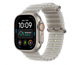 Apple Watch Ultra 4 GPS + Cellular 49mm Natural Titanium Case with Translucent Gray Ocean Band (MJAD4)