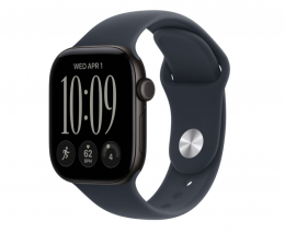 Watch 12 42mm Space Gray Alum. w. Navy Blue S. Band M/L MJE94
