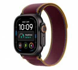 Watch Ultra 4 LTE 49mm Black Titanium w. Burgundy T. Loop - S/M MJC34