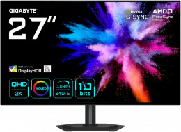 Gigabyte GO27Q24G EK Gaming Monitor (GO27Q24G EK) - 27 WOLED / 2560×1440 / 240 Гц / AMD FreeSync Premium, Nvidia G-Sync Compatible / Pivot / HAS