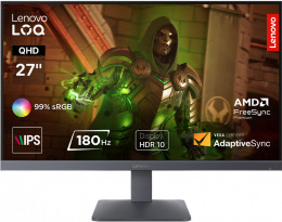 Lenovo LOQ 27Q-10 Lunar Grey (68F3GACBUA) - 27 IPS / 2560×1440 / 180 Гц / AMD FreeSync, Adaptive Sync