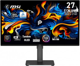 MSI Pro Max 271UPX12G (PRO MAX 271UPX12G) - 26.5 QD-OLED / 3840×2160 / 120 Гц / AMD FreeSync Premium Pro, Nvidia G-Sync Compatible / Pivot / HAS