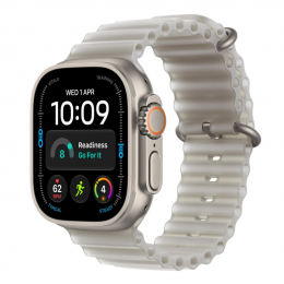 Watch Ultra 4 LTE 49mm Natural Titanium w. Translucent Gray Ocean Band MJAD4