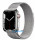 Apple Watch Series 7 GPS + Cellular 41mm Silver Stainless Steel Case with Silver Milanese Loop (MKHX3)