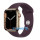 Apple Watch Series 7 GPS + Cellular, 45mm Gold Stainless Steel Case with Dark Cherry Sport Band (MKJX3)