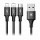 Baseus Rapid Series 3-in-1 Cable Micro+Lightning+Type-C 3A 1.2M Black (CAMLT-SU01)