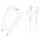 Borofone BA21A Pro Long journey single port PD20W charger set (C to iP) White (6941991111419)
