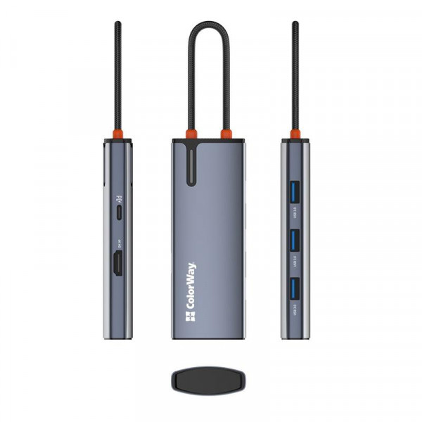 ColorWay USB-C 5-в-1 Type C PD 100W/USB3.0х3/HDMI 4К (CW-HUB01)