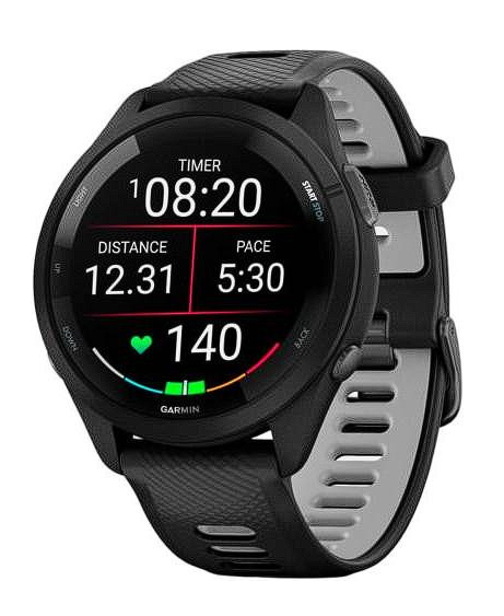 Garmin Forerunner 265 Black Bezel and Case w. Black/Powder Gray Silicone Band (010-02810-00/10/50) EU