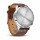 GARMIN Vivomove HR Premium Silver Stainless Steel Case with Dark Brown Embossed Italian Leather Band (010-01850-AD)