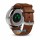 GARMIN Vivomove HR Premium Silver Stainless Steel Case with Dark Brown Embossed Italian Leather Band (010-01850-AD)