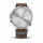 GARMIN Vivomove HR Premium Silver Stainless Steel Case with Dark Brown Embossed Italian Leather Band (010-01850-AD)