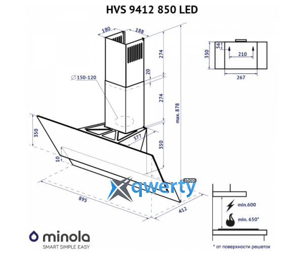 MINOLA HVS 9412 WH 850 LED